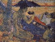 Paul Gauguin A single-plank bridge oil painting artist